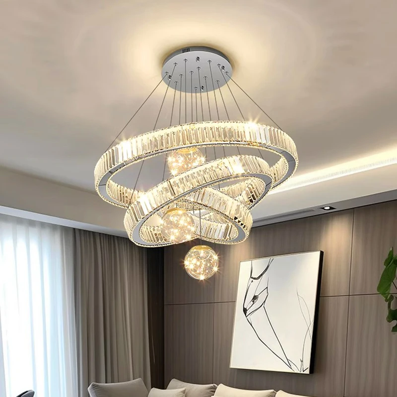 Imagem -02 - Decoração para Casaluzes Pendentes Lustre de Cristal Luxuoso para Sala de Estar Luminária Pendente para Quarto Luz de Teto Iluminação Interna