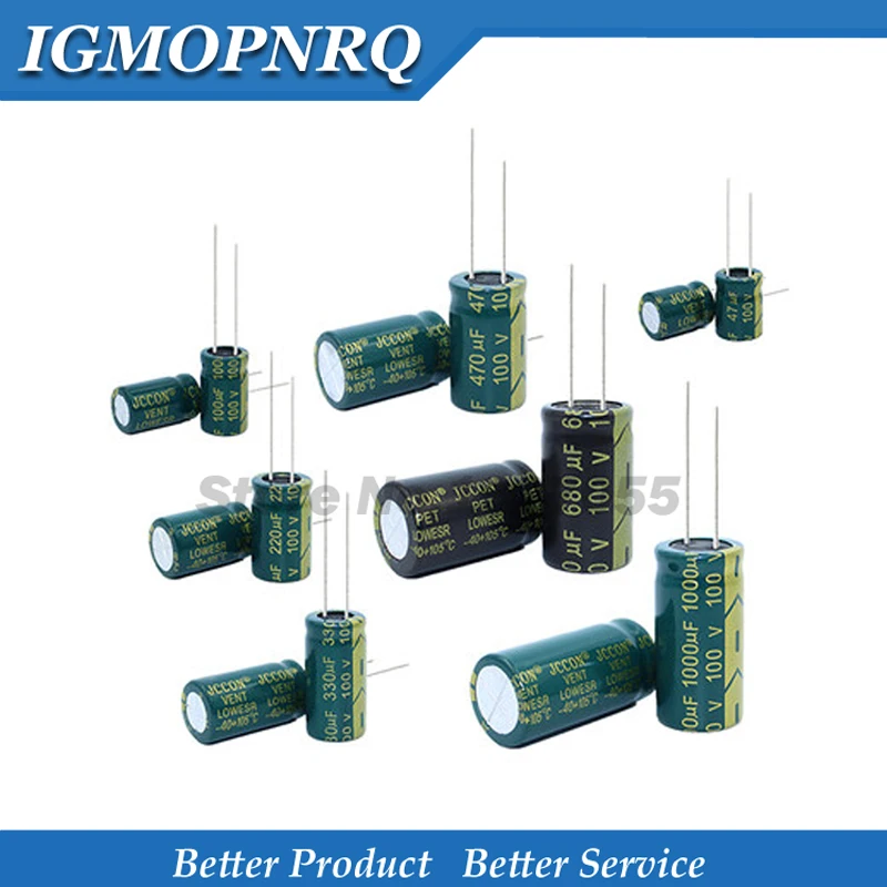 6.3V 10V 16V 25V 35V 50V 100V 400V High Frequency Low ESR Aluminum Capacitor 100UF 220UF 330UF 470UF 680UF 1000UF 2200UF 3300UF