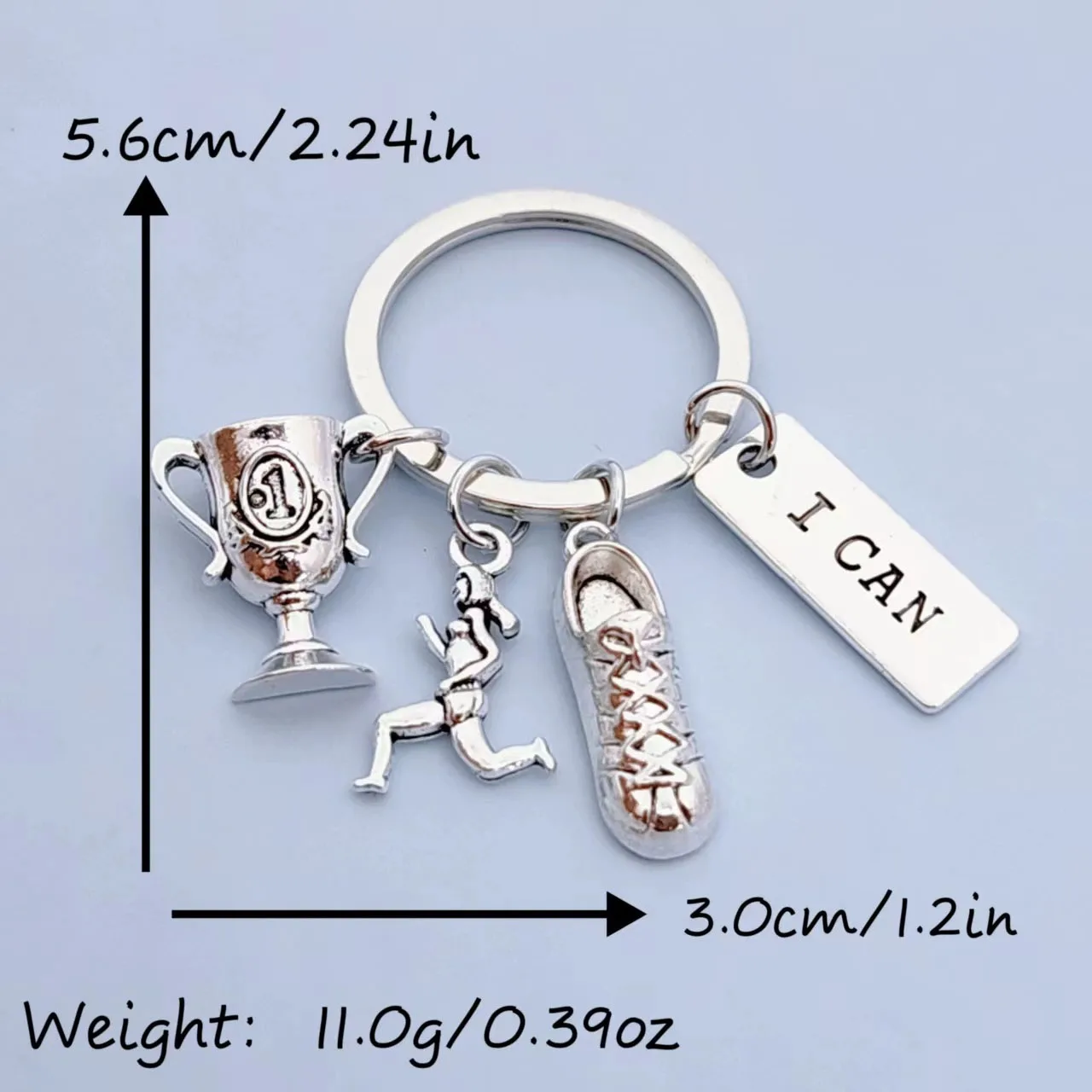 Love To Run Marathon Running Keychain Health Exercise I Can,silver Color,Women Jewelry Man Accessory Pendant Fashion