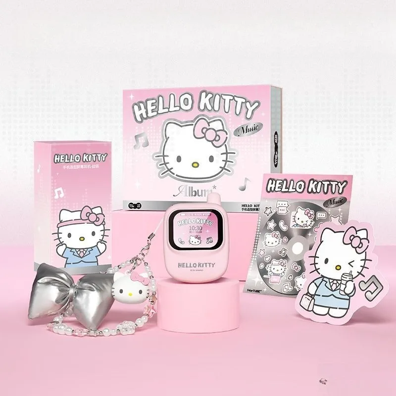 Kawaii Sanrio HelloKitty Cute Cartoon Smart Display Wireless Buds Creative Birthday Gift Set Anime Portable Holiday Toys view 2