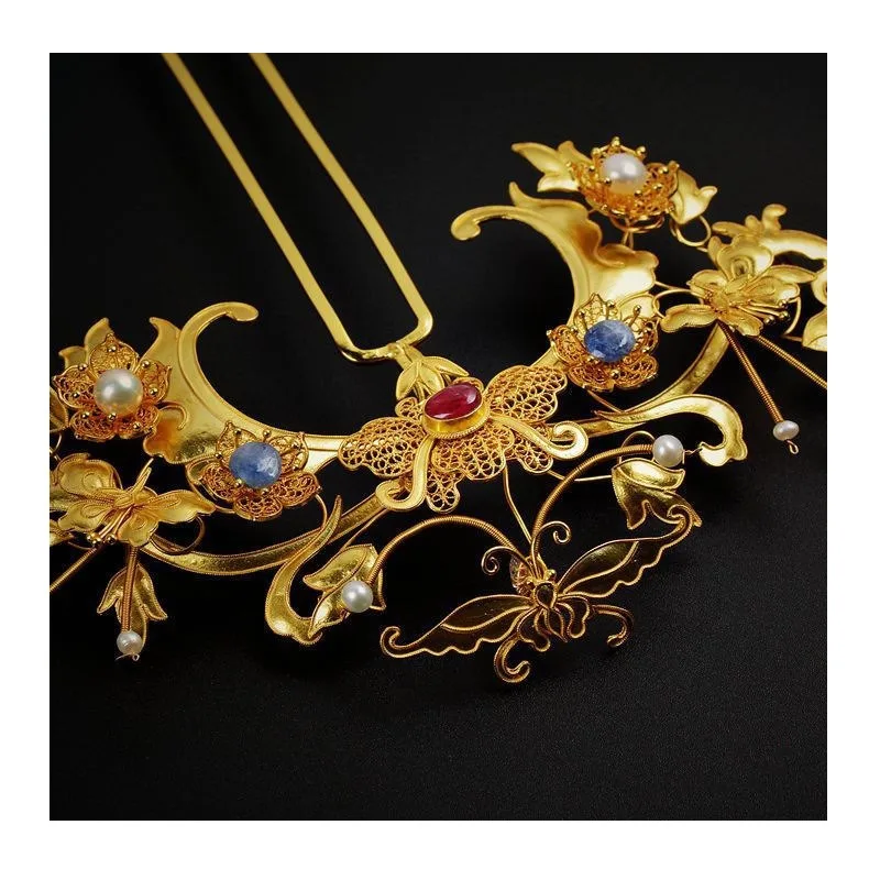 

Peony Hairpin, Ancient Hanfu Flower Jewelry, Silk Pinched Headgear, Ancient Decorative Gilt Hairpin, Bridal Hair Accessories, Fl