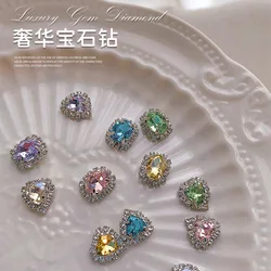 5Pcs Nail Art Luxury Diamonds Sparkle Shiny Crystal Rhinestones For Nails Multi-Colors Jewelry Charms For Alloy Nail Art Decor