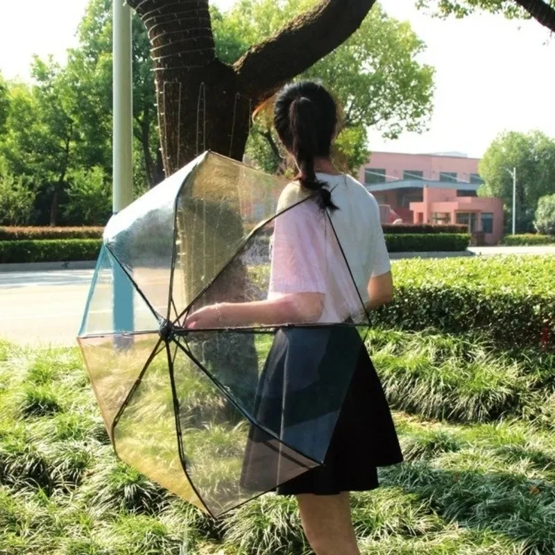 

Rainbow Transparent Folding Umbrella Automatic Manual Design Lightweight Windproof Portable Daily Outdoor Use