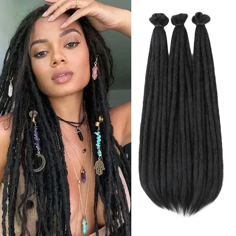 22 Inch Synthetic Dreadlock Extensions Hippie Dreads Ombre Color Width Loc Extensions Reggae Style Crochet Hair GZ4501