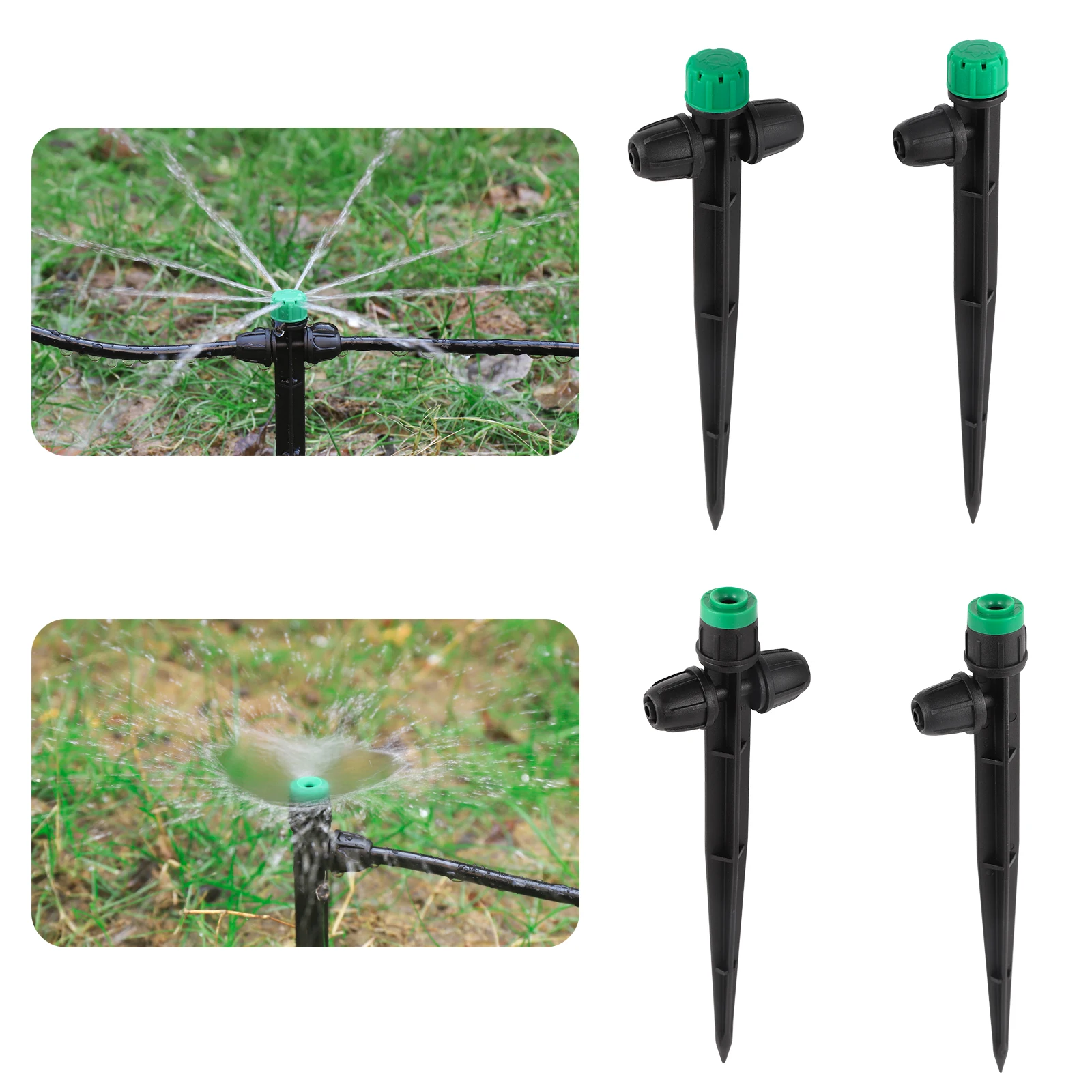 Adjustable All-round Scattering Sprinkler Spiked Dripper Single Double Locks Vegetable Garden Flowerbed Balcony Watering Emitter