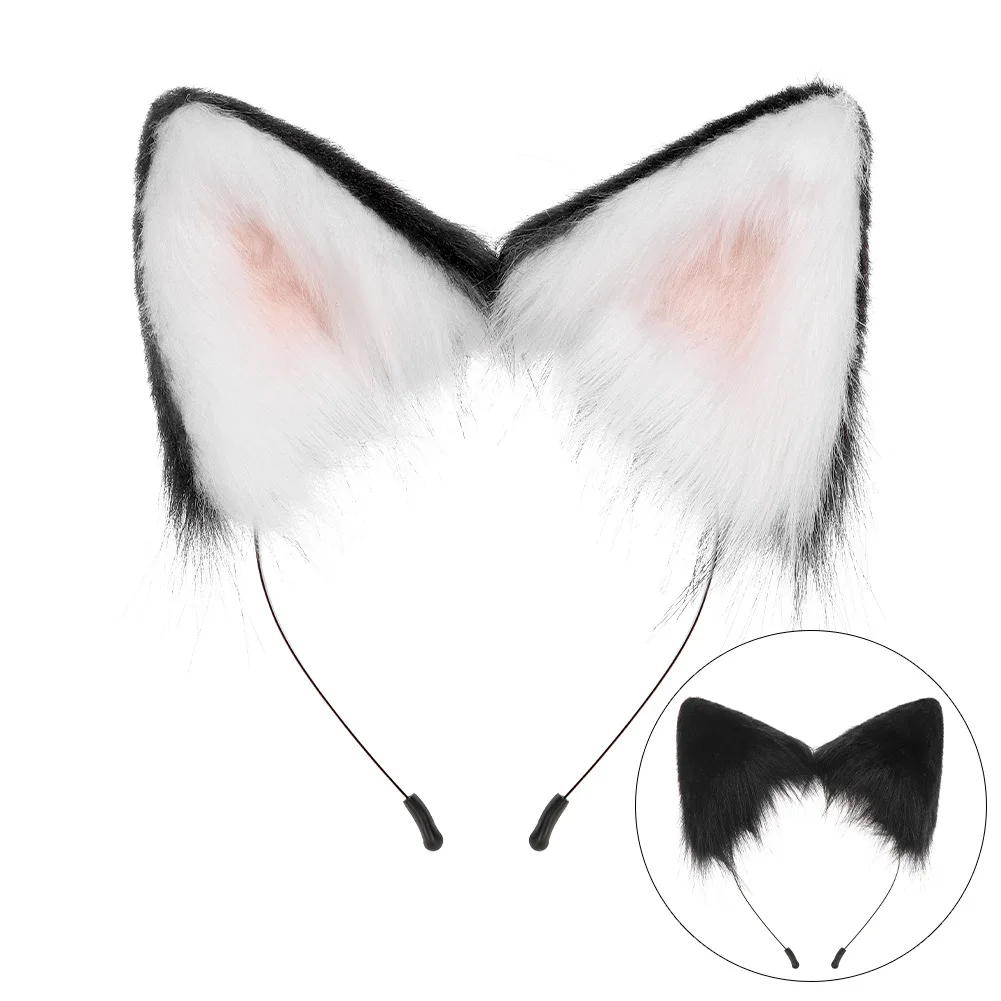 Handwork Game Arknights Saga Ear Plush Headwear Tail Set Furry Fursuit Dog Ears Headband Tails Cosplay Props