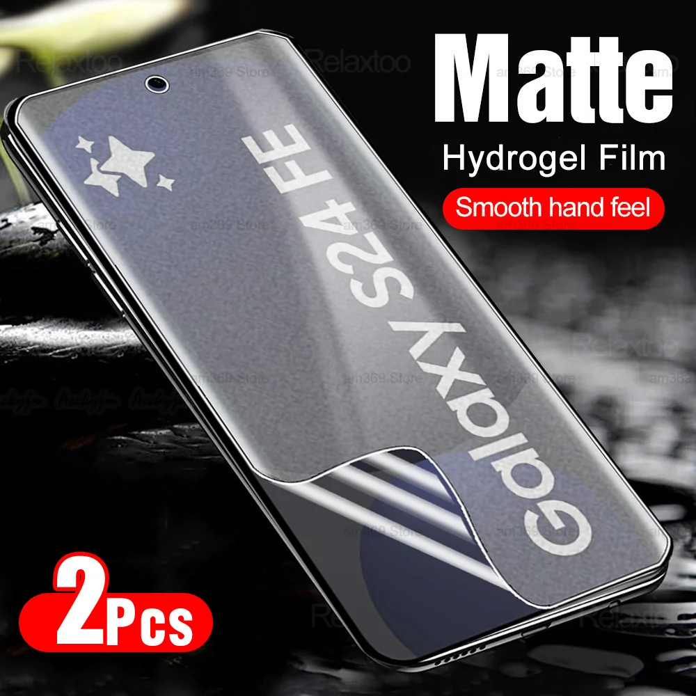 2Pcs Frosted Hydrogel Film For Samsung Galaxy S24 FE SamsungS24FE Galaxi S24FE S 24 F E 5G Matte Soft Screen Protector Not Glass