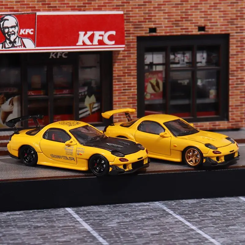 BSC версия с открытой крышкой 1:64 Mazda RX7 FD3S RE дождевой дворец моделирование сплава модель автомобиля коллекция орнамент