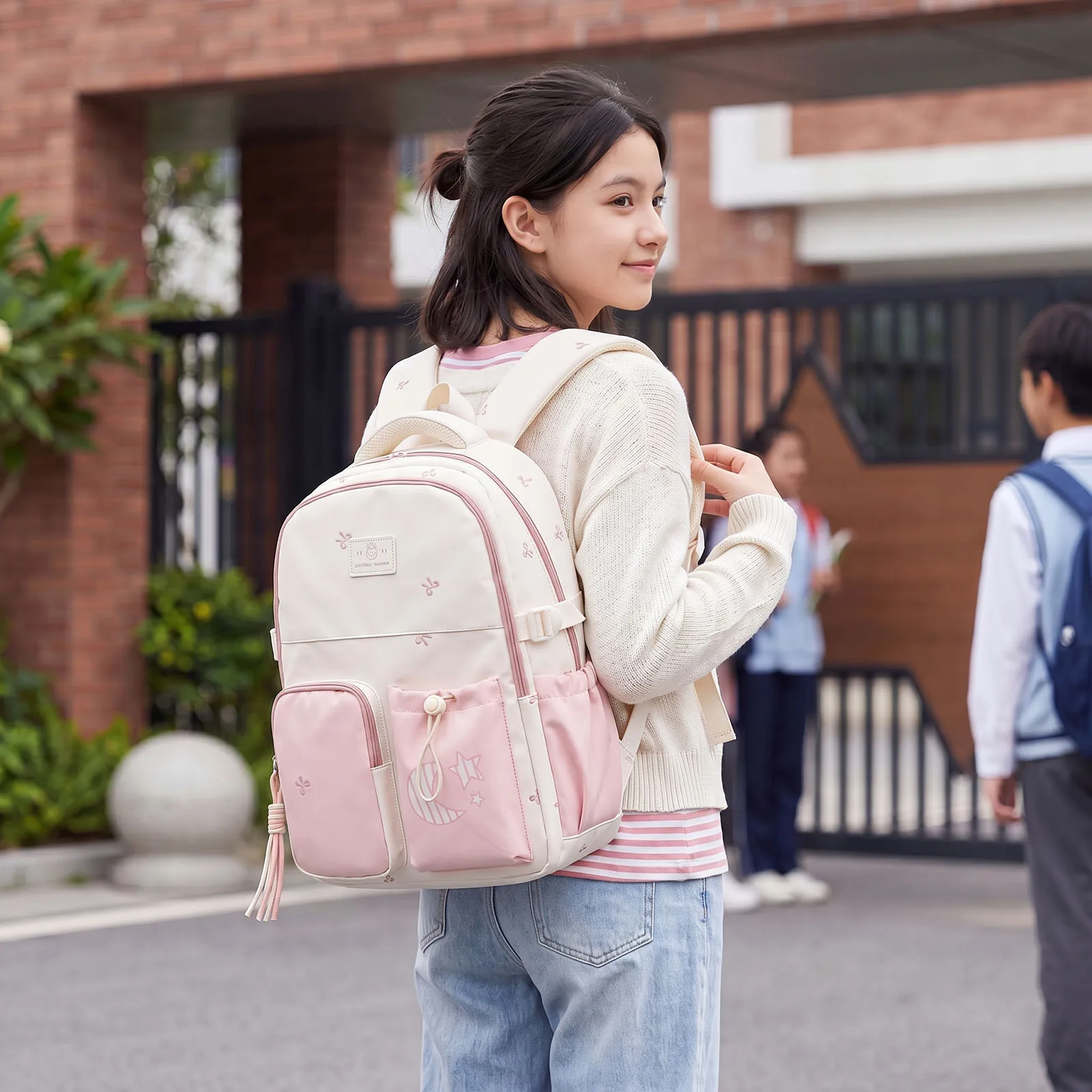 Tas Ransel Gaya Jepang Korea untuk Anak Perempuan Sekolah, Tas Buku Modis untuk Siswa SD SMP SMA, Tas Harian untuk Remaja