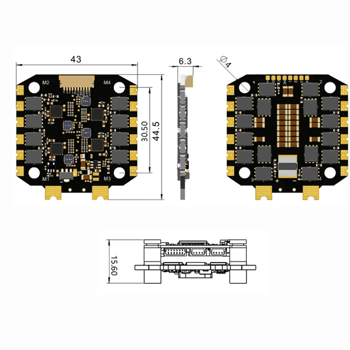 F405 BLS Kontroler lotu FC 55A 80A 30x30 FC&ESC Kontroler lotu FC BLHELIS 55A 80A 4w1 ESC do dronów FPV Freestyle