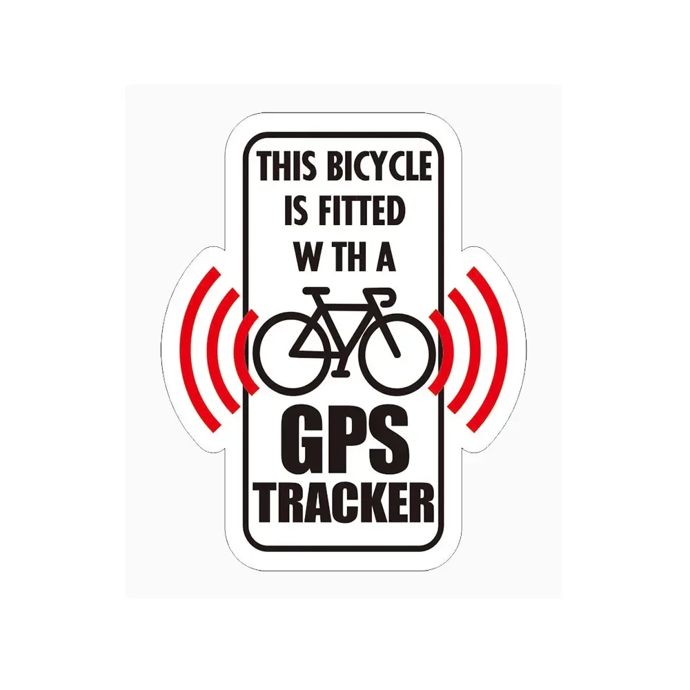 2Pcs/Set GPS Tracking Warning Vinyl Sticker, Waterproof Decal for Motorcycle, Bicycle & Helmet, 6.4x5.1cm