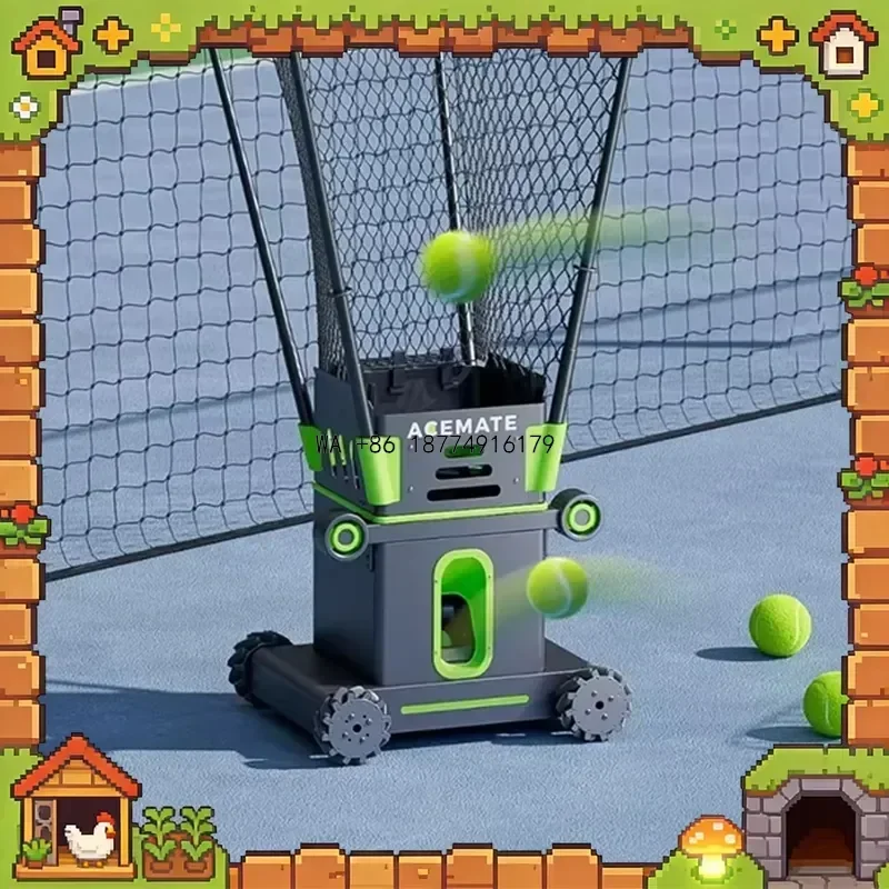 wmwmnu Acemate Tennis Robot AI Smart Robot AI Analysis Suggestion 17 Training Modes Intelligent Serve Wireless Intelligence