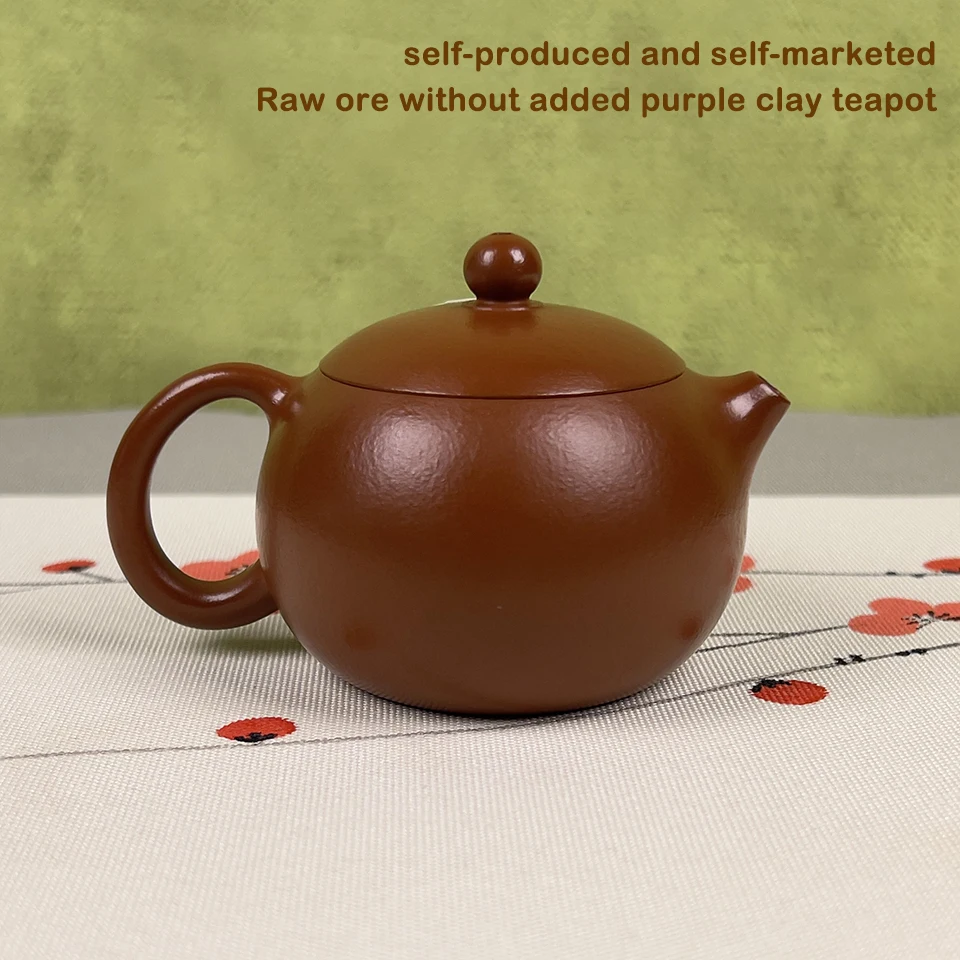 Yixing handmade purple clay teapot, made from raw ore without additives, is a Chinese-style gongfu teapot with smooth water flow