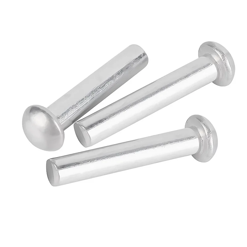 30/50pcs M5*40 Aluminum Solid Rivet Cap Button Self Plugging Percussive For Shovel Hoe Handle Repair Tools