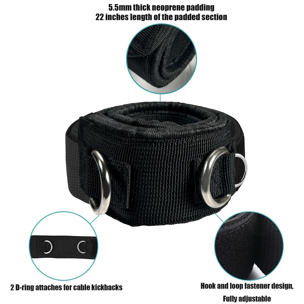 1Pair Ankle Straps for Working Out,Glute Ankle Cuff Kickback Strap, Gym Cable Machine Accessories for Women Glute Leg Extensions