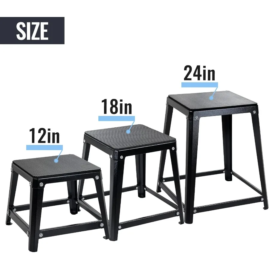 Plyometric Platform Box 12 18 20 24 Inch Fitness Exercise Jump Box Step for HighIntensity Plyometric Box Jumping Exercise Train