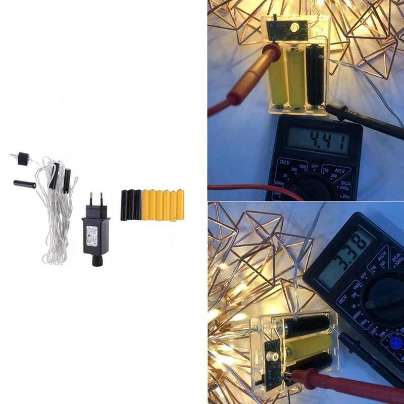 Hot One For Three Battery Eliminator Replace Battery Cable For Radio Holiday LED Light Lamp Electric Toy,EU Plug