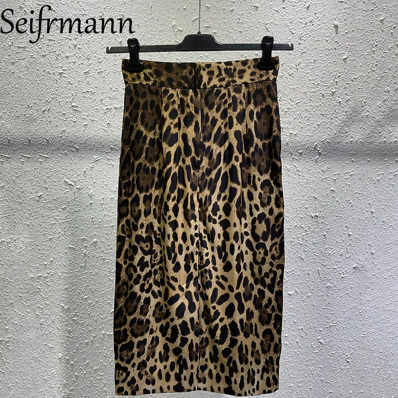 Seifrmann Casual printed silk skirt high waist versatile skirt 2026 autumn fashion women's new style