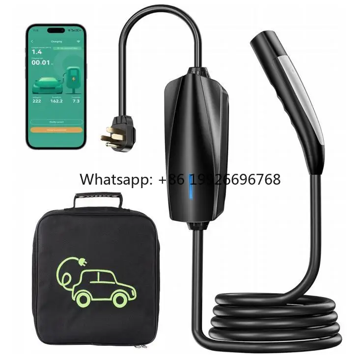 

New 32 Amp 7.68KW Level 2 Charger with 25 ft Extension Cord and NEMA 14-50 Mobile Connector Home EV Charger