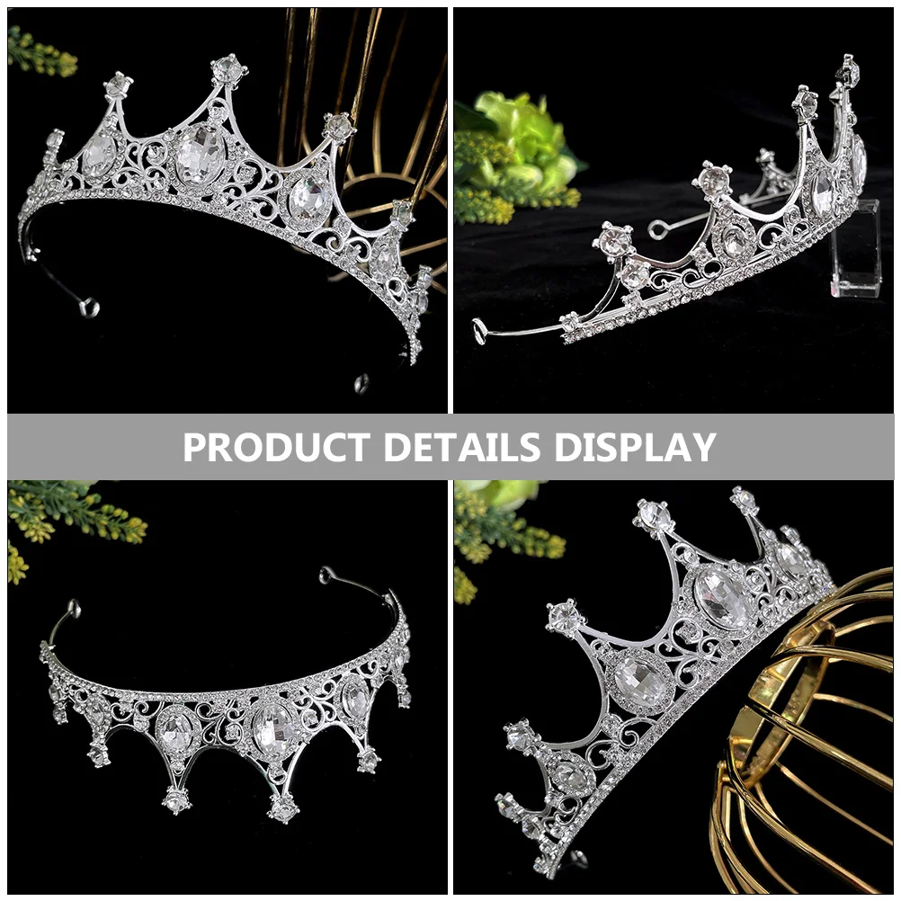 

Metal Bride Crown Rhinestone Tiara Wedding Bridal Headpiece Party Hair Jewelry Tiaras for Women Rhinestone Tiaras