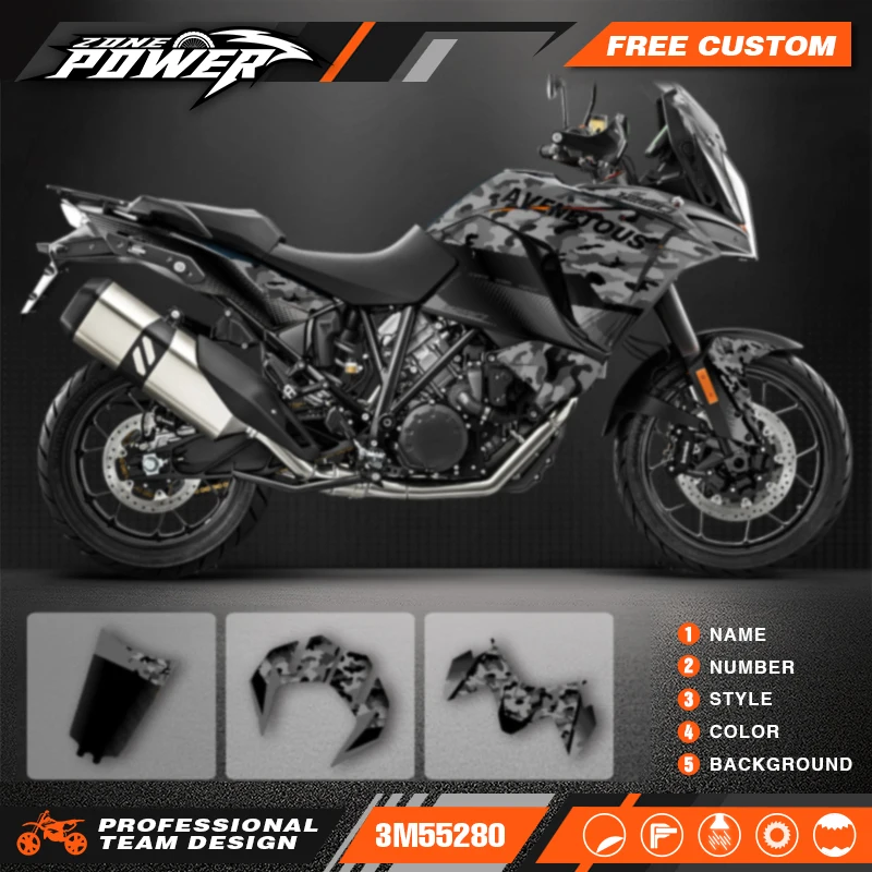 Powerzone Graphics Motorcycle Decal Sticker Deco Kits For KTM 2017 2018 2019 2020 ADV 1290 ADV-R ADV-S ADVENTURE Customized 09