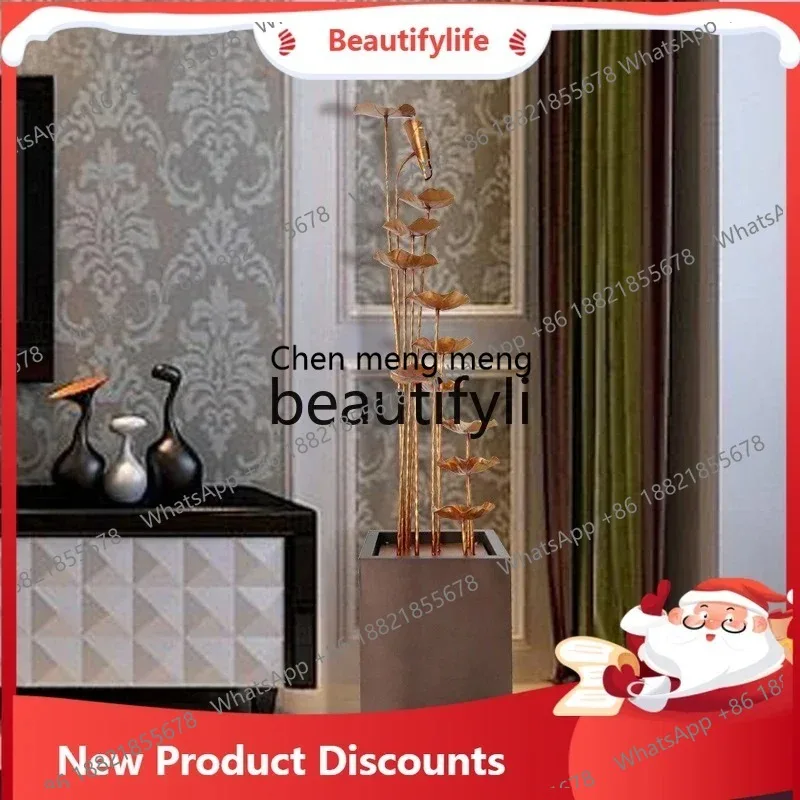 

Floor-to-ceiling lotus leaf flowing water ornament, living room home decoration, Chinese decoration, TV cabinet, office hotel ss