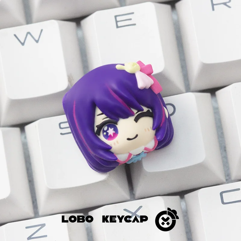 Japanese Anime Girl Keycaps Hand-made Resin Keycap Cute Customized Gaming Mechanical Keyboard Accessories Gift