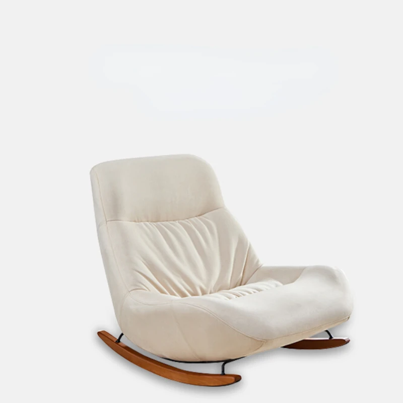 Modern simple cream wind leisure chair Sway fabric rocking chair single lazy sofa