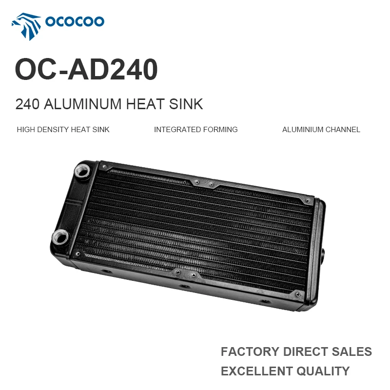 OCOCOO Industrial Automation Equipment 240mm Water Cooling Radiator High Efficiency Thermal Conductivity Factory Direct AD240