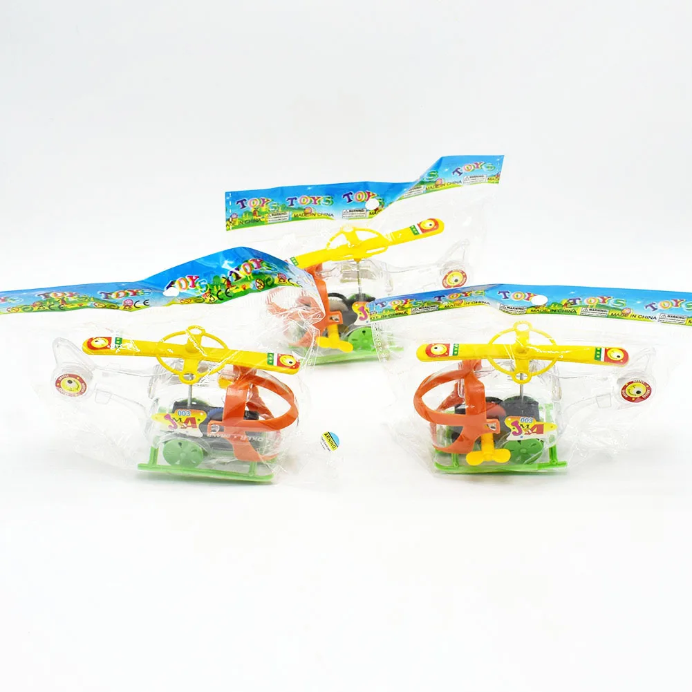 1PCS Novelty Creative Clockwork Helicopter Toy Transparent Mini Airplane Children's Educational Fun Toy Color Random