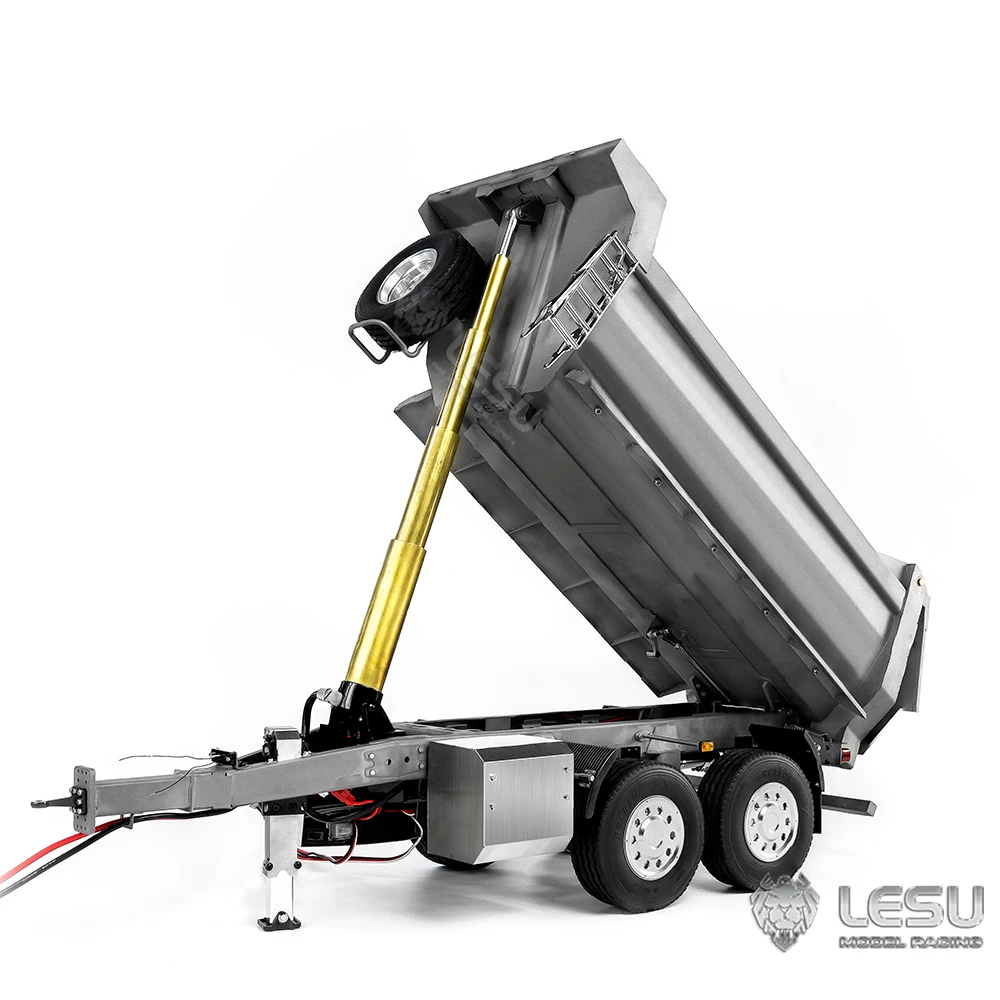 LESU 1/14 full trailer dump truck front cylinder lifting U-shaped bucket toy car LS-A0051-D