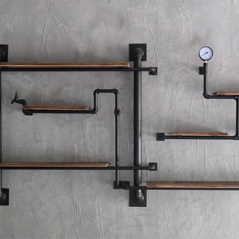 Wrought iron water pipe rack, industrial style decoration