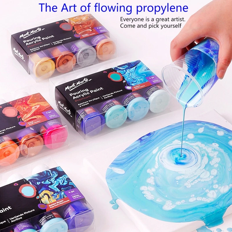 60ML Pigment Acrylic Paint Set Fluid Marbling Paint Acrylic Pouring Medium Drawing Tool For Artist DIY Art Supplies