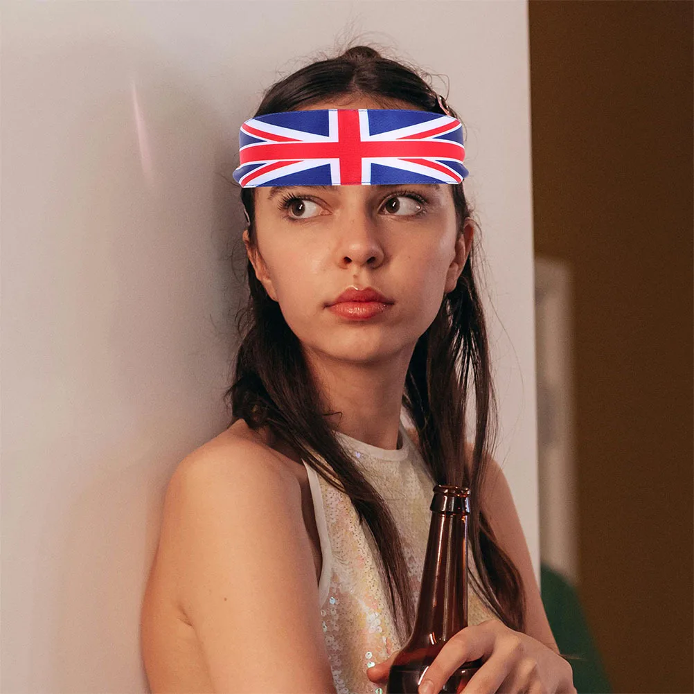 2 قطعة عصابات رأس رياضية للرجال والنساء علم المملكة المتحدة طباعة عصابة رأس غير قابلة للانزلاق للياقة البدنية واليوجا والجري والتمارين الرياضية في الهواء الطلق