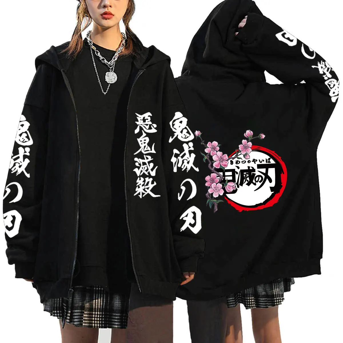 2022 Streetwear Anime Demon Slayer Hoodie Sweatshirts Cosplay Autumn Winter Casual Fashion Mens Women Zipper Hoodies Coat Tops