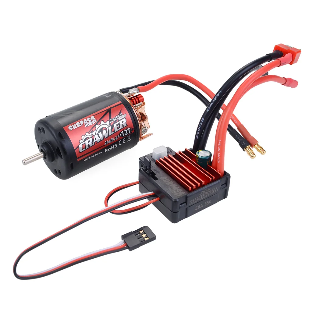 Surpass Hobby 5-Slot 550 540 10T 11T 12T 13T 16T 20T Motor 60A 80A  ESC  For 1/10 1/12  RC  Crawler Car Traxxas SCX10 Climbing