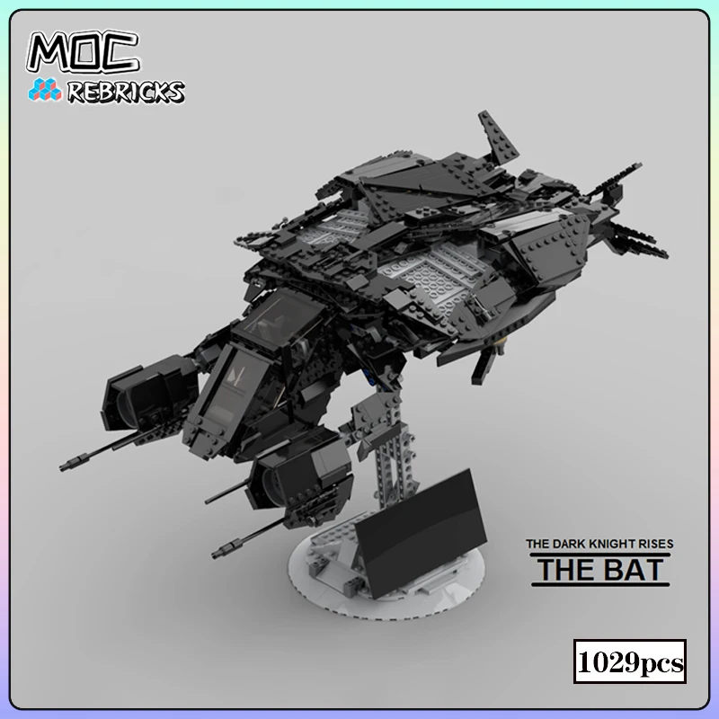 ภาพยนตร์บล็อกตัวต่อ Moc UCS อัศวินดำ Batwing ชุดประกอบโมเดลแบบทำมือชุดประกอบปริศนาของเล่นเด็กของขวัญคริสต์มาส