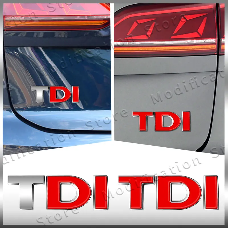 Creative 3D ABS TDI Letter Logo Emblem Car Fender Side Rear Tail Trunk Badge Sticker For Golf 4 5 6 MK4 MK5 Passat Jetta Polo