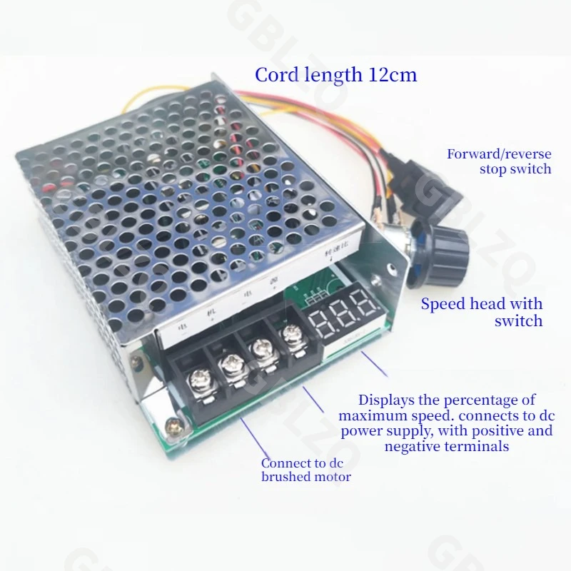 PWM DC motor regulator 12V 24V 2.5/5/15Aadjustable current protector, motor speed controller  dimmers rectifier With switch