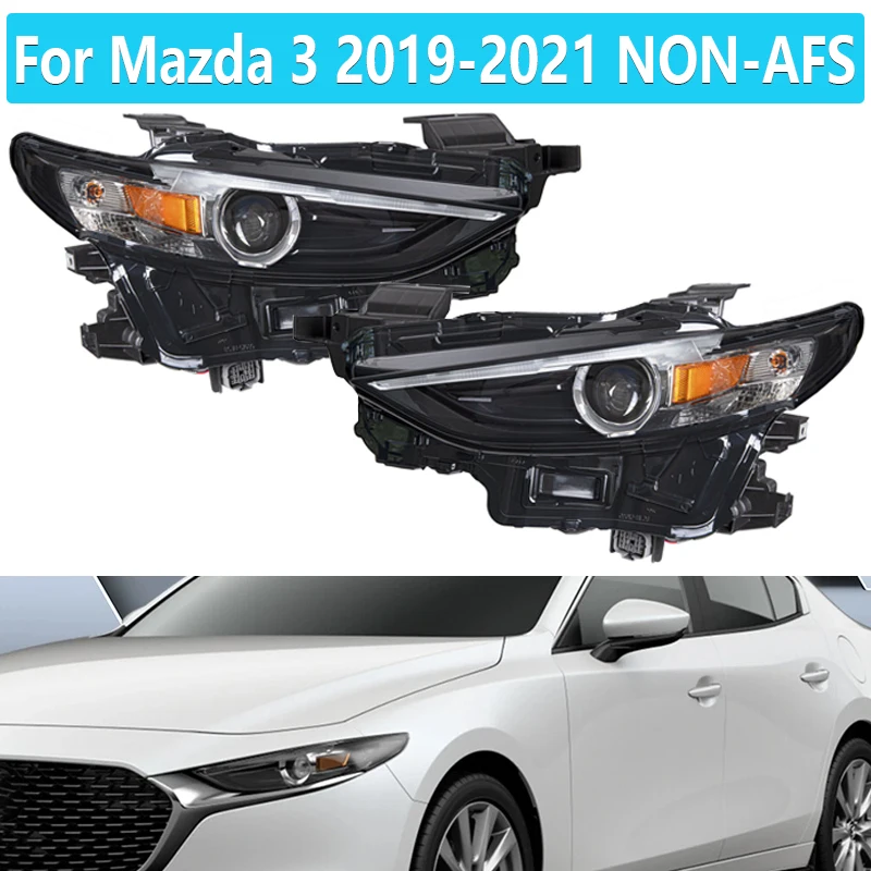 FULL LED No AFS Light Headlight For Mazda 3 2019 2020 2021 Car Front Lamp LED Headlight Assembly No DRL Car Accessories