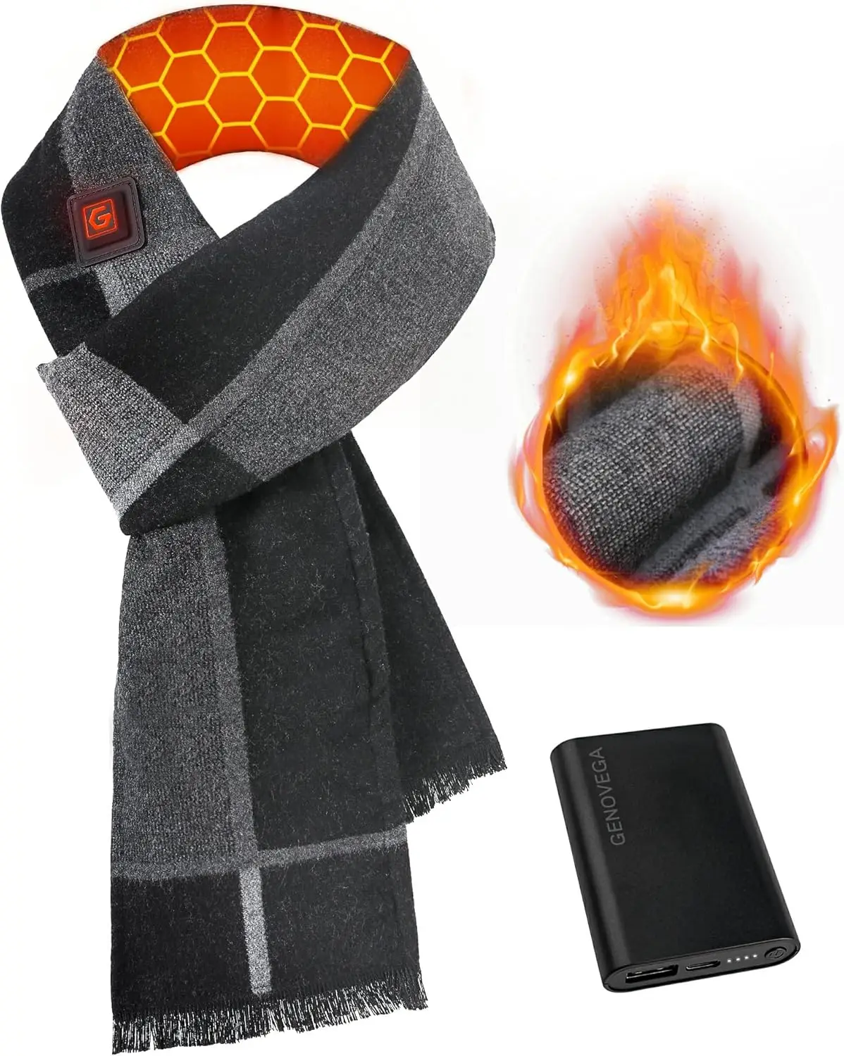 

Rechargeable Heated Scarf for Winter - Electric Neck Warmer with Battery Pack, Perfect Gift