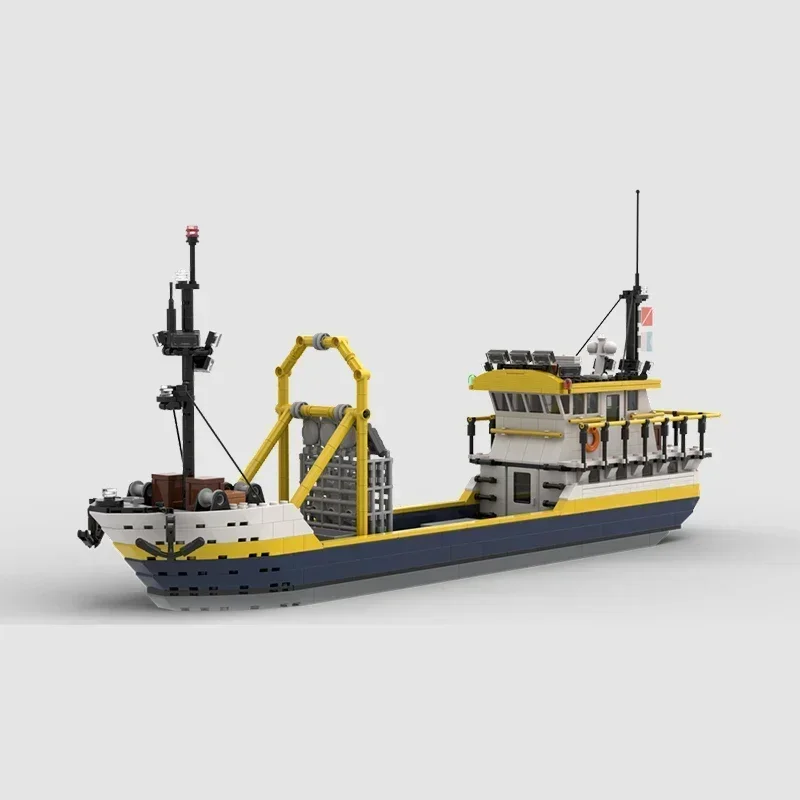 Bloques de construcción Moc, modelo de barco marino, mariscos, barcos de pesca, tecnología, bloques modulares, regalos, juguetes de Navidad, conjuntos DIY de montaje