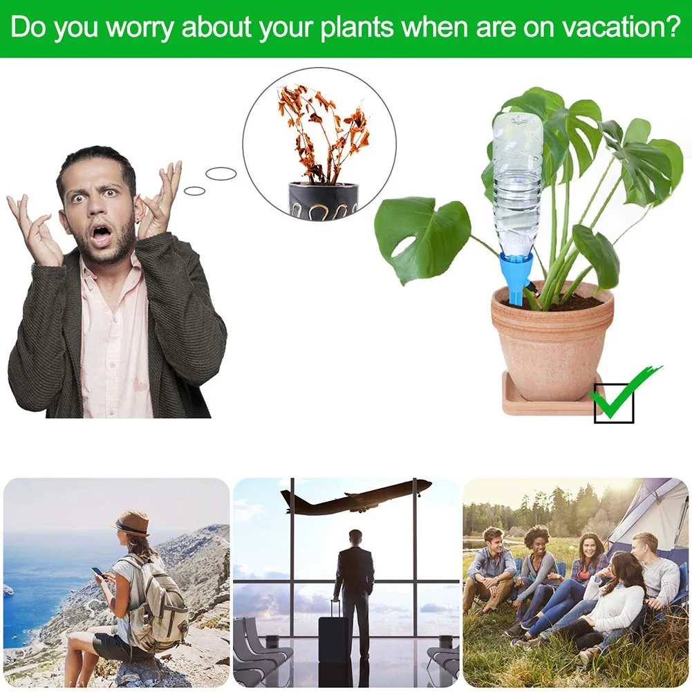 AF93-Plant Waterer، 12 قطعة نظام مسامير سقي النباتات الذاتية مع مفتاح صمام التحكم بطيئة الإصدار، سقي النباتات الأوتوماتيكي