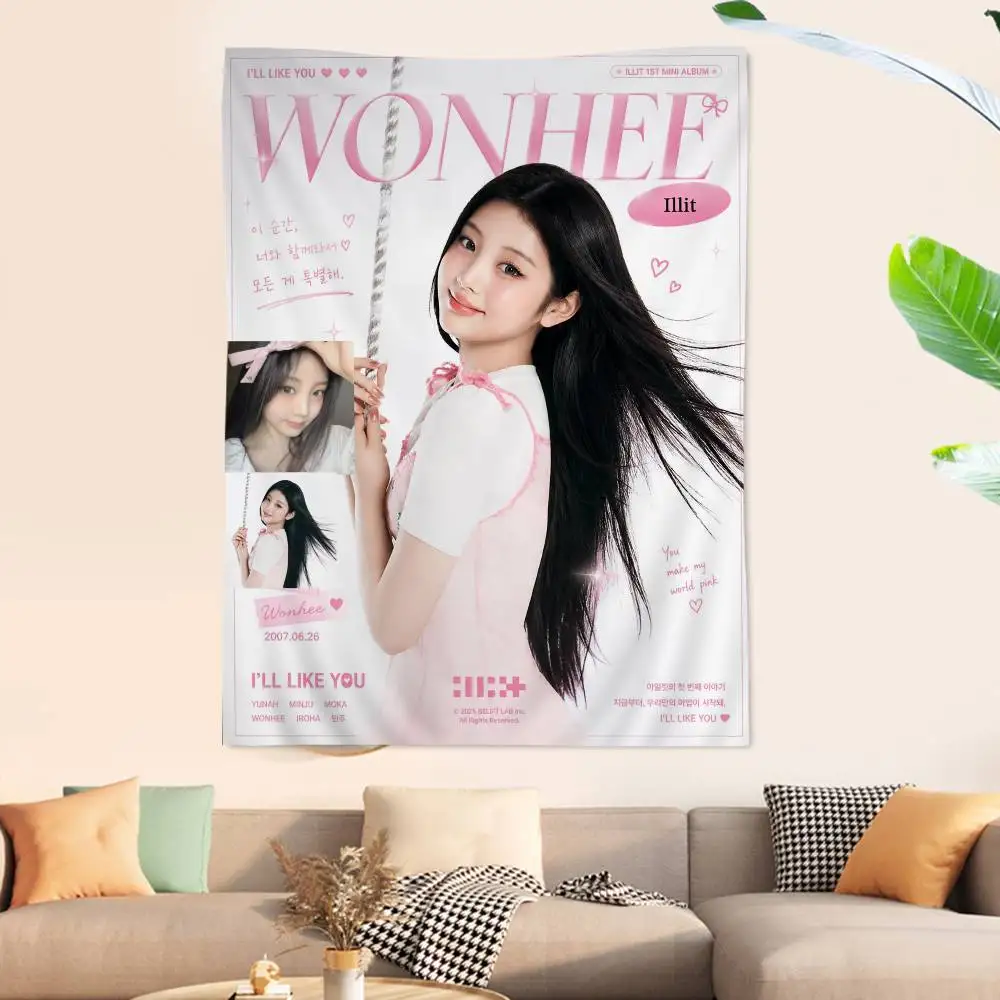W-Wonhee I-Illit Hippie Wall Hanging Tapestries for Living Room Home Dorm Decor Art Home Decor