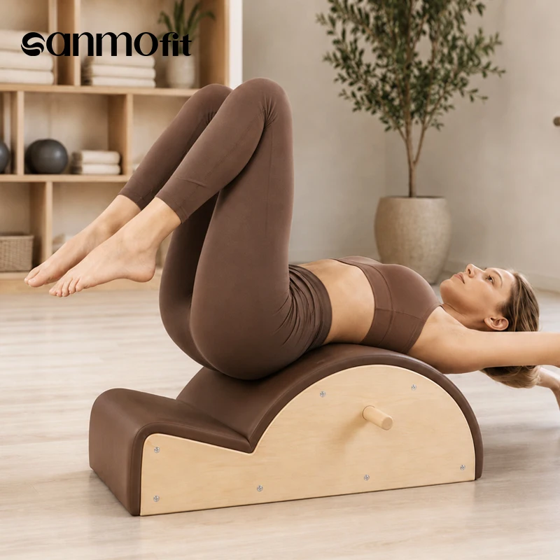Luxury Professional Pilates Spine Corrector Maple & Oak Hardwood Yoga Arc Barrel for Elite Studio Posture Correction