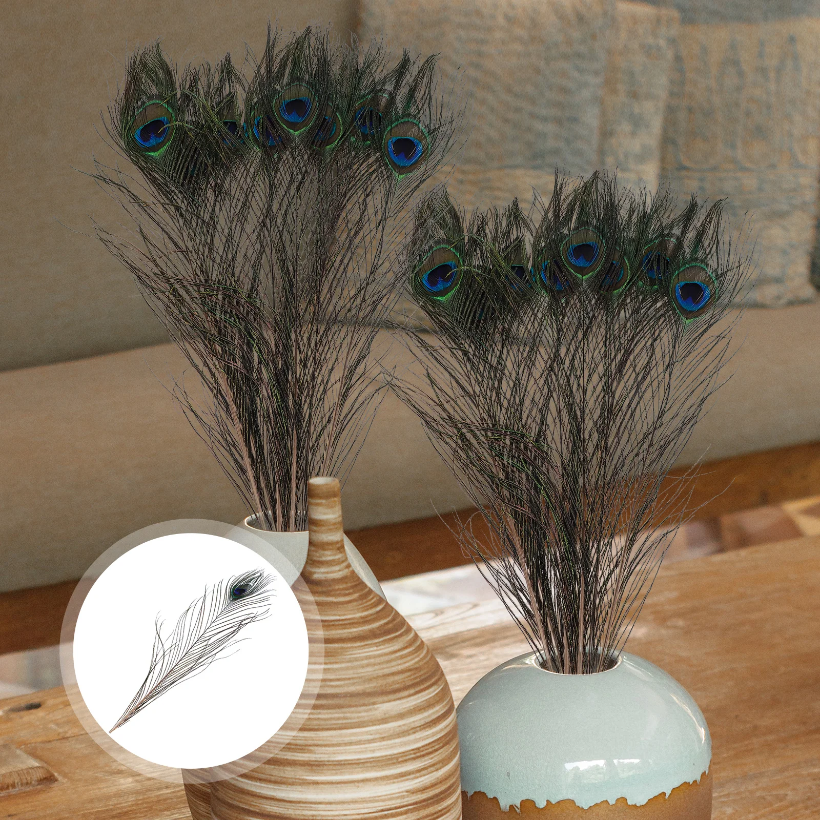 

10Pcs Natural Peacock Plumes Bright Colors Reliable Quality DIY Crafts Wedding Vase Decoration Party Floral Arrangements