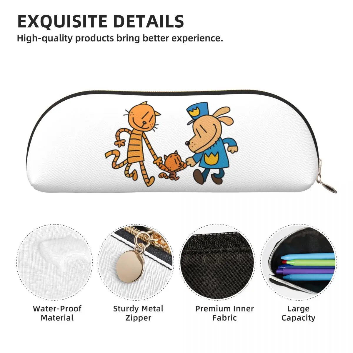 مقلمة فنية من Dog Man، Lil Petey، وBig Petey Fan، وحقيبة تخزين، ومستلزمات مكتبية، وحقيبة أقلام رصاص ذات سعة كبيرة