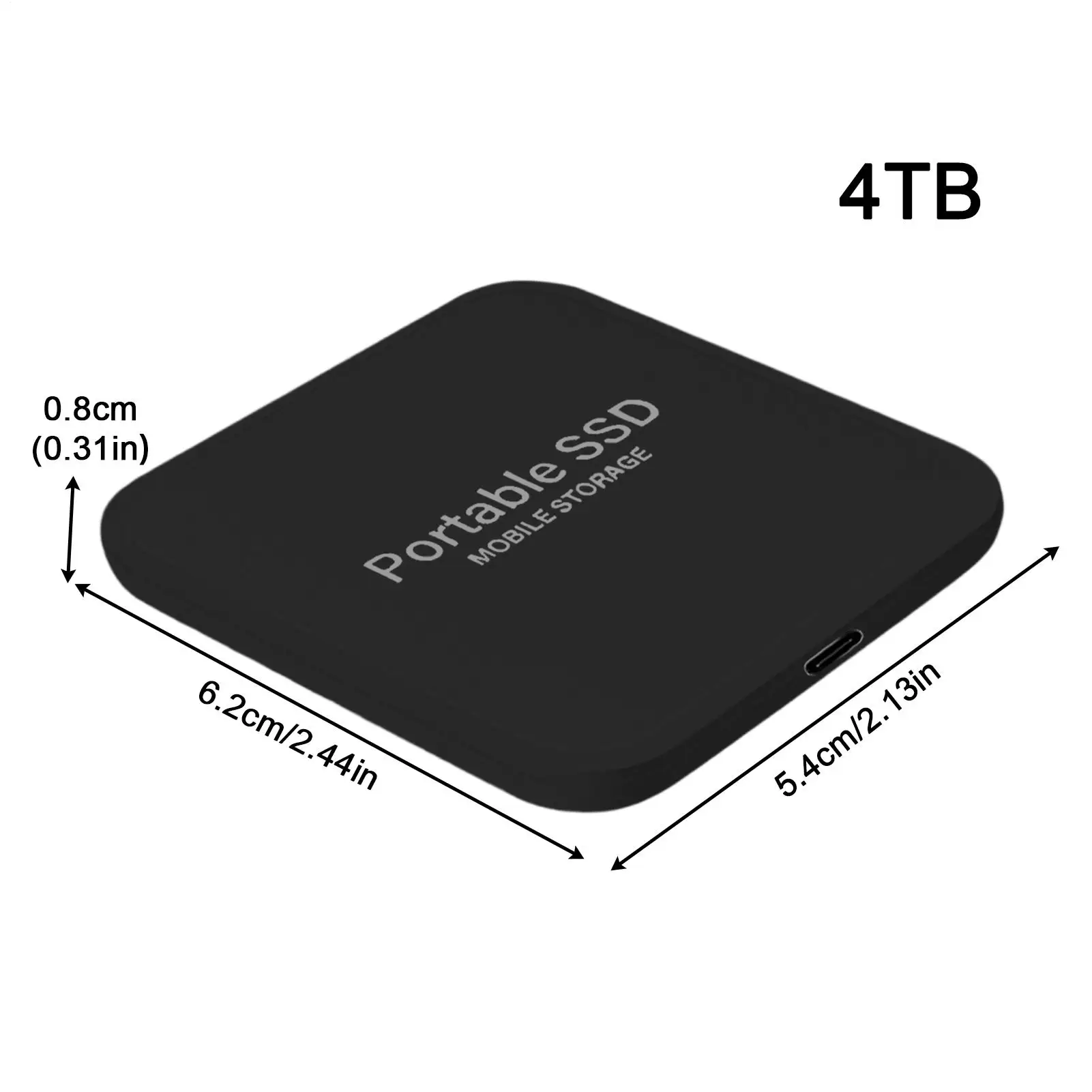 Портативный внешний жесткий диск 4 ТБ, магнитный жесткий диск для хранения данных, резервный жесткий диск, внешний для передачи файлов, смартфона, планшета, ноутбука