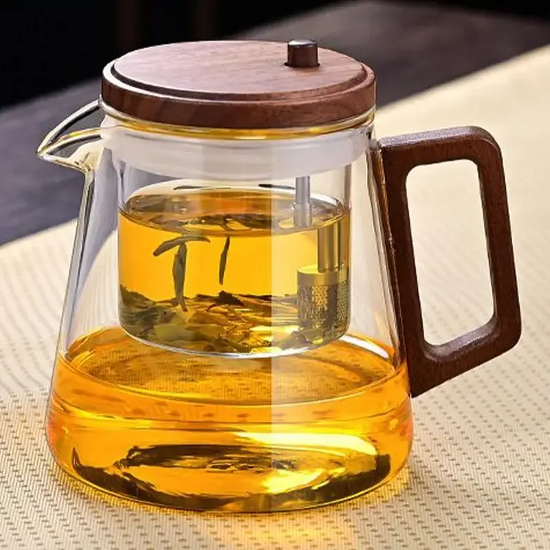 Heat Resistant Glass Teapot One-click filtering Tea Pot Tea Water Separation Filter Tea Maker Coffee Pot Home Teaware Set