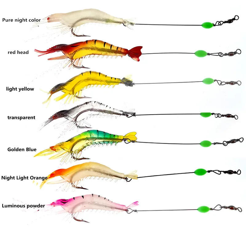 

7 шт., силиконовые рыболовные приманки-креветки